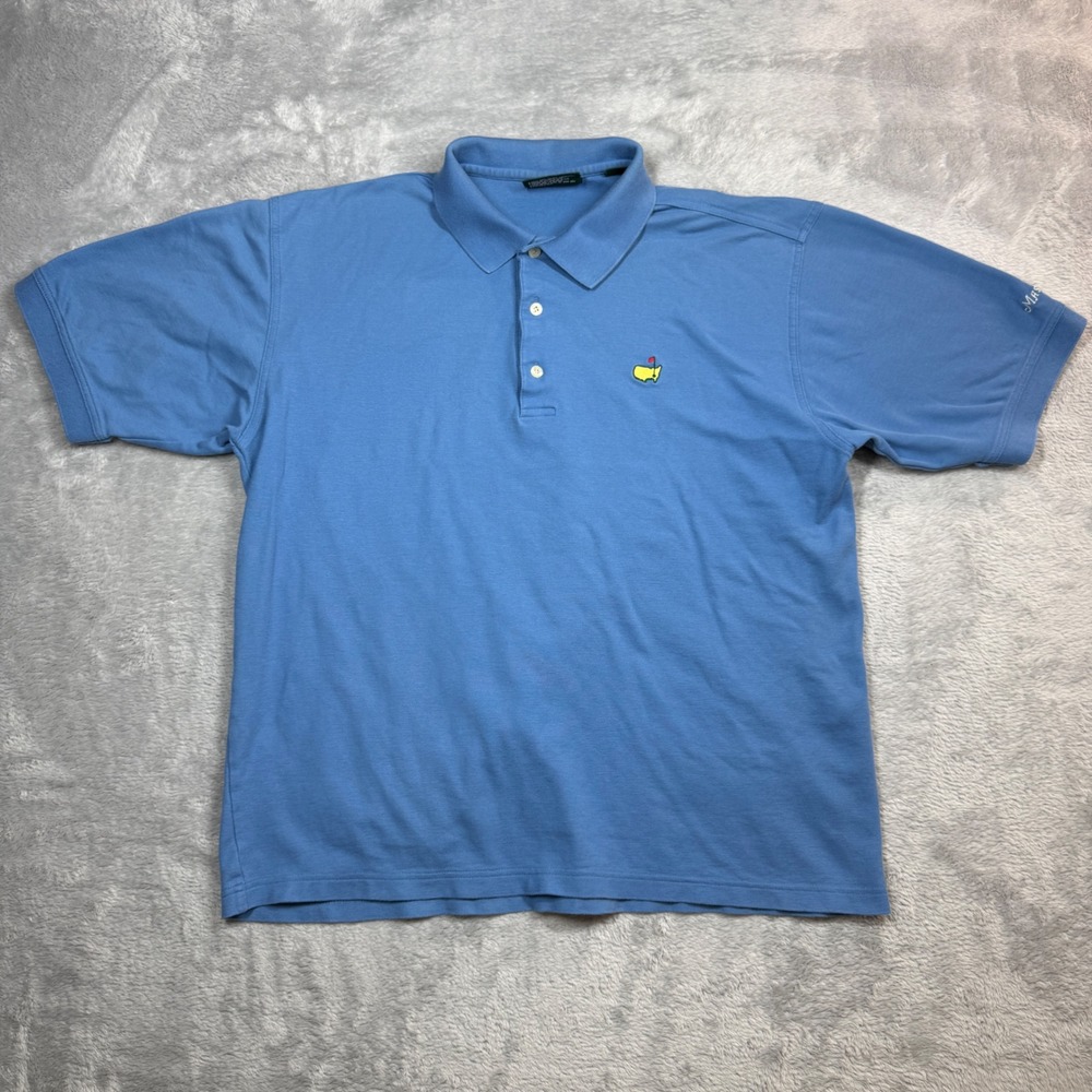 Vintage Masters Collection Polo Shirt Mens Large Blue Golf Mercerized Cotton